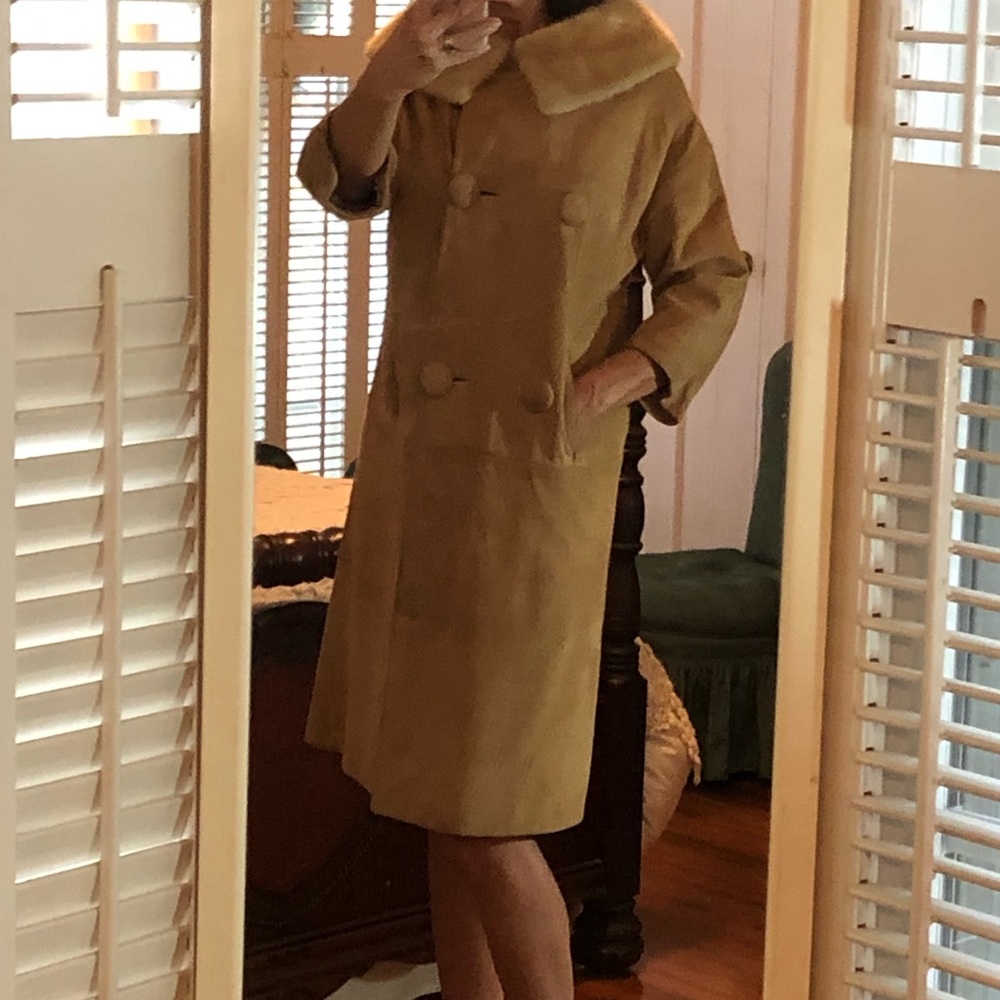 Vintage Suede/Mink Collar 50’s-60’s Coat - Picture 4 of 12